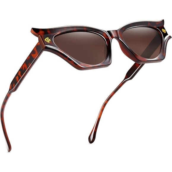 Cat Eye Sunglasses Black Women Modern Retro Style Fashion Decorative Bat Shades - Picture 5 of 6